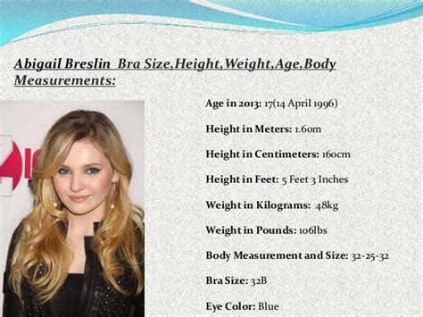 Abigail Breslin Body Measurements Bra Size Height Weight Age。